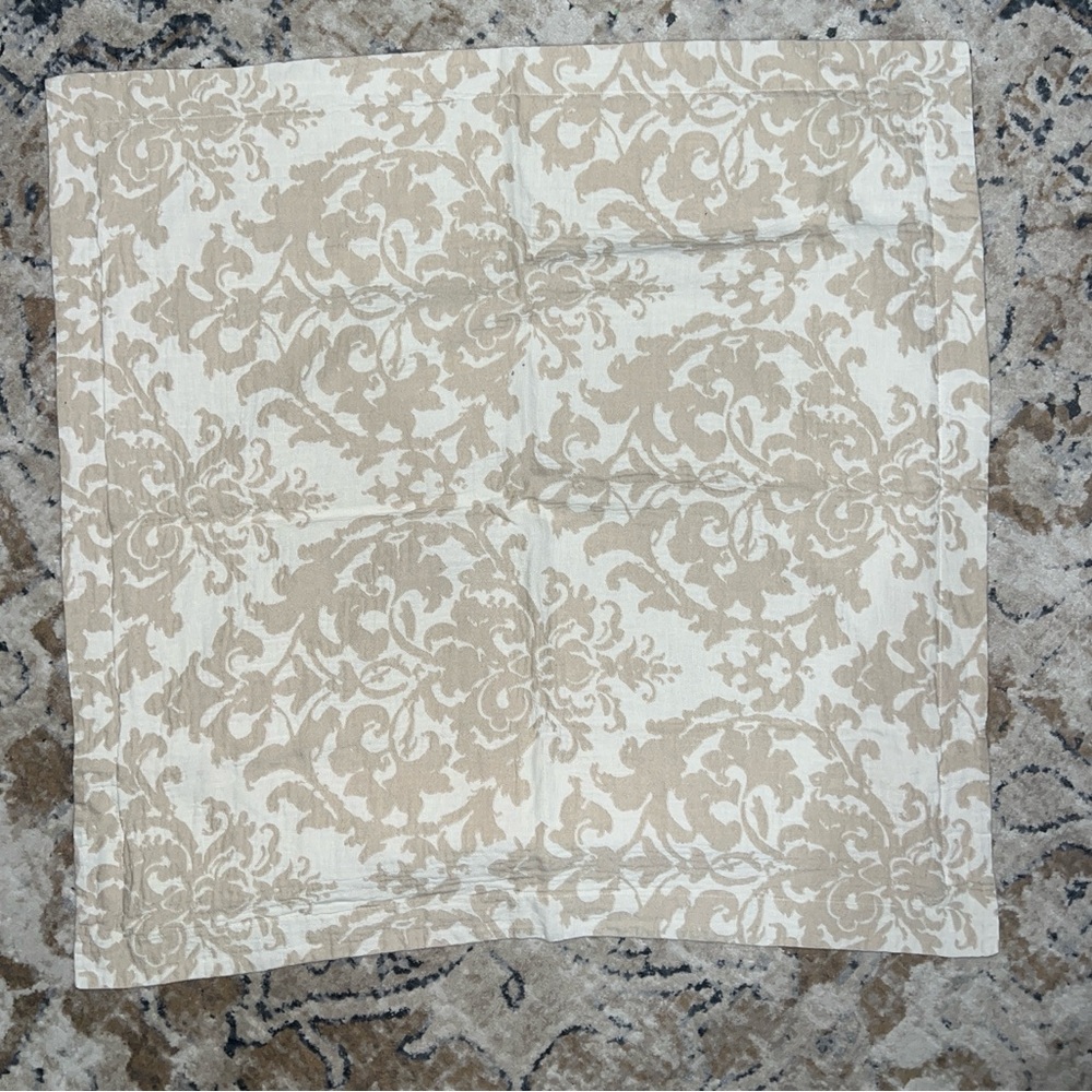 3 Pottery Barn Jacquard Medallion Cotton Linen Euro Sham in Neutral - Picture 8 of 16